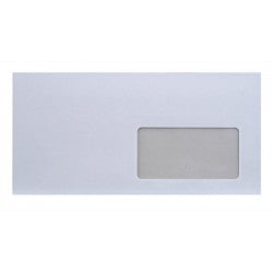 Kuvert 11x22, Weiß mit Strip und Fenster