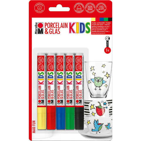 Marabu - Porzellan &amp; Glas Stifteset Kids