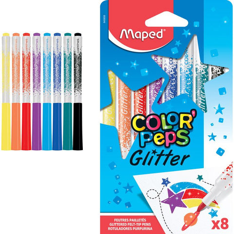 Glitzer Filzstifte - 8 Farben