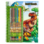 Dino World Malbuch mit Buntstiften