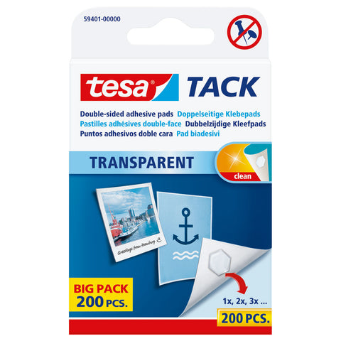 Tesa - Doppelseitige Klebepads transparent