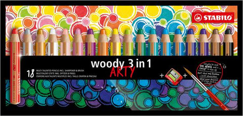 Stabilo woody 3in1 Set, 18 Stifte + Spitzer.